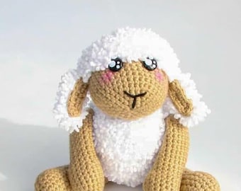 Crochet Lamb Plush Toy: Handmade Stuffed Animal Nursery Decor