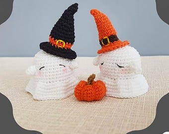 Crochet Ghost Amigurumi: Handmade Halloween Plush Toy