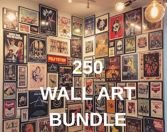 250 Vintage Retro Art Prints: Eclectic Gallery Wall Decor (Digital Download