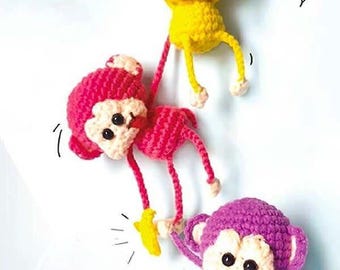 Crochet Monkey Keychain – Handmade Amigurumi Plush Bag Charm