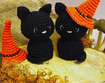 Handmade Crochet Black Cat Amigurumi: Halloween Plush Toy
