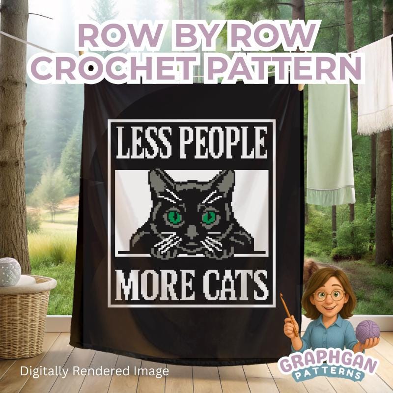 30 Cat Blanket Crochet Patterns: Cozy, Graphic, and Granny-Square Designs 9 Black Cat Face Afghan Crochet Pattern