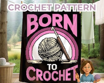 Crochet Lover Blanket pattern.  Quote graphgan pattern.  Craft room decor or gift throw.    Yarn lover afghan. Intarsia tapestry easy pdf.