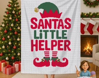 Christmas Crochet Blanket Pattern Santa  Throw Festive Cozy Tapestry Holiday Gift Home Decor Graphgan Sc Hdc Dc Tss  Chart PDF