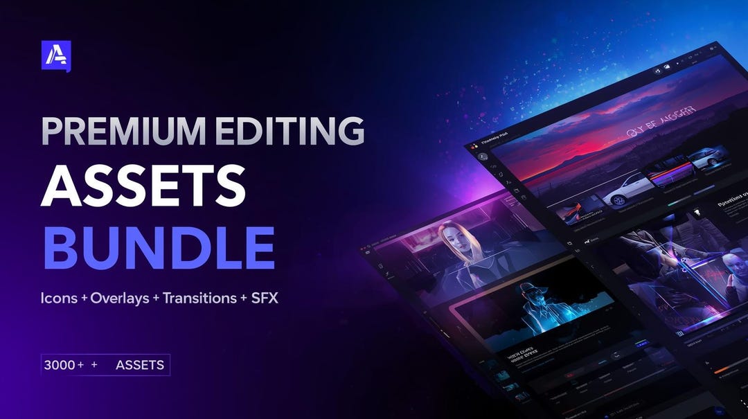 Ultimate Video Editing Assets Bundle for Content Creators Icons ...