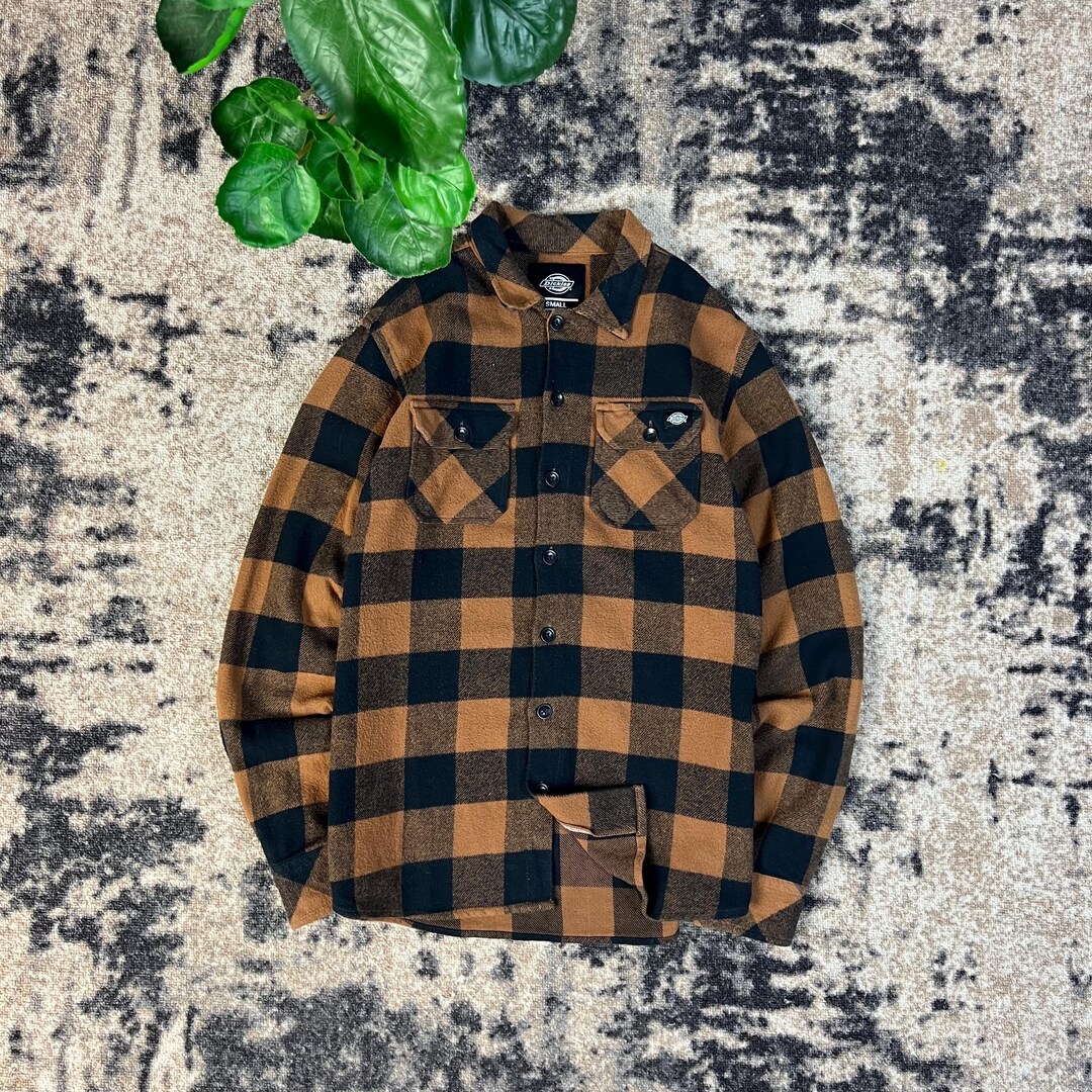 Dickies Tab Logo Flannel Plaid Vintage Button up Shirt - Etsy