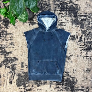 Diesel Mini Logo Washed Denim Sleeveless Luxury Hoodie