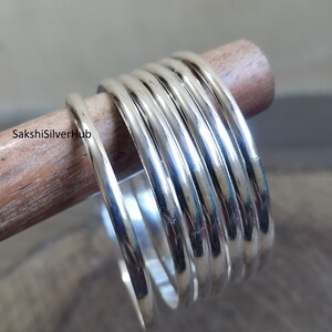 7 Set of Bangles, 925 Sterling Silver, Handmade Bangles, 7 set Bangles, Gift for mom, Silver Bangle for Her/him, all occasion gift, K08