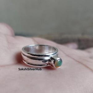 Opal Spinner Ring, 925 Sterling Silver Ring, Handmade Ring, Meditation Ring, Opal Silver Ring, Boho Ring, Opal Ring Women, Opal Ring, K14