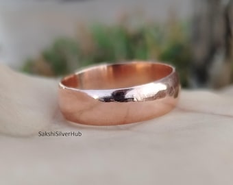 Handmade Solid Copper Ring, Boho Hippie Band, Thumb Ring