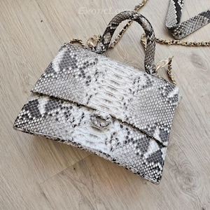 Natural Python Skin Bag | Handmade Exotic Leather Purse for Women | Snakeskin Handbag | CODE : BA008
