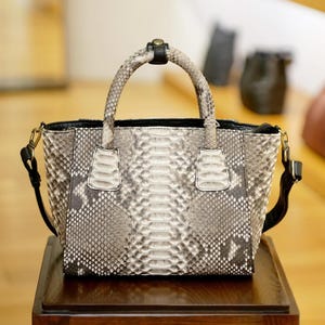 Natural Python Handbag | Exotic Handmade Python Leather &quot;Solenne&quot;