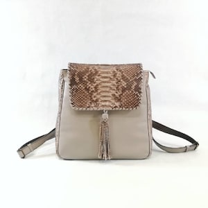 Natural Python Shoulderbag | Exotic Handmade Python Leather &quot;Valeria&quot;