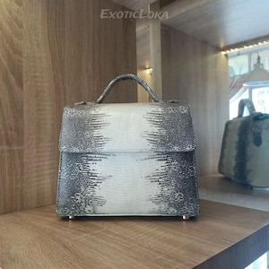 Natural Lizard Skin Bag | Handmade Exotic Leather Purse for Women | Lizard Handbag | CODE : BA005