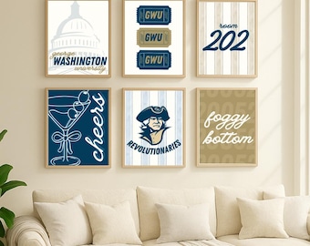 Customizable College Posters DIGITAL Dorm Decor Personalize to your School/University BUNDLE OF 6