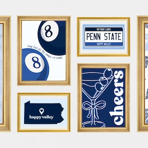 Aesthetic Customizable College Posters DIGITAL Print College Apartment Dorm Decor Wall Art Personalize to your School/University PACK OF 6