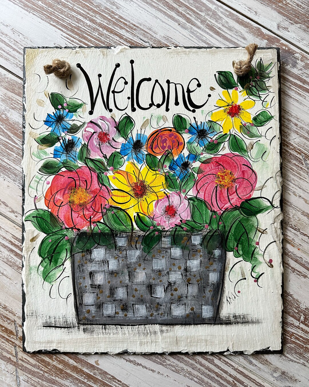 Summer Slate. Spring Slate Welcome Sign. Personalized Sign. - Etsy