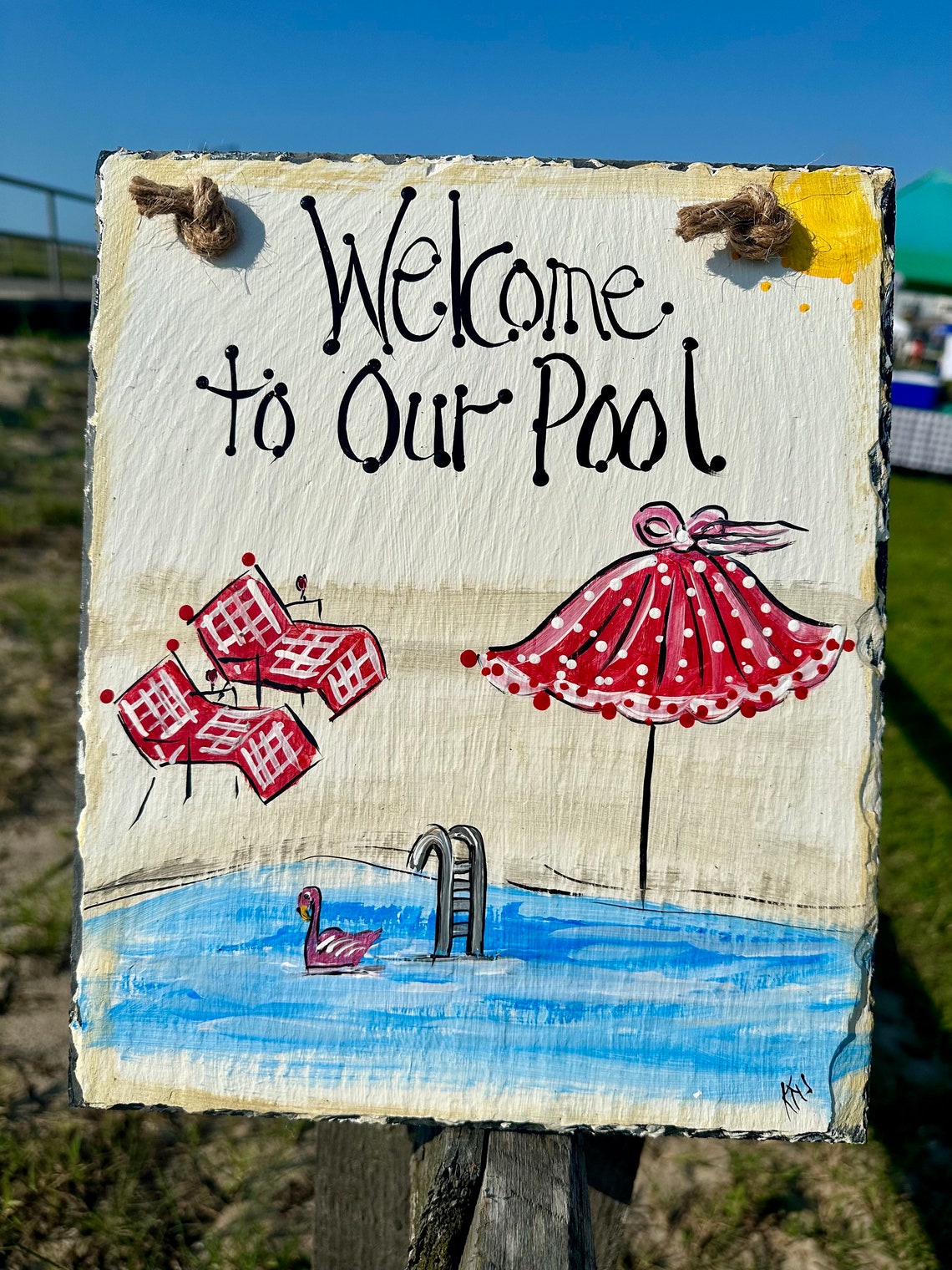 Pool Slate Sign Summer Slate Sign Pool Decor Sign Door Hanger Etsy