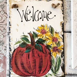 Fall Slate Sign Hand Painted Slate Sign, Welcome Slate, Slate, Fall ...