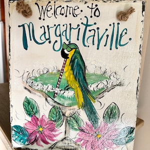 Margaritaville Sign. It’s 5 O’clock Somewhere Sign. Summer Slate. Bar Sign. Personalized Gifts. Painted Slate Sign. Patriot Art. Beach Decor