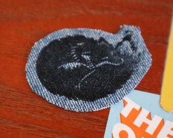 Adhesivo de tela con estampado de linóleo de Zorro Durmiente