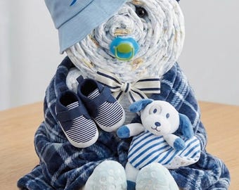 Papa Bear Diaper Cake Diapers Deluxe Gift Ultimate Baby Shower Gift Newborn Essentials Kit