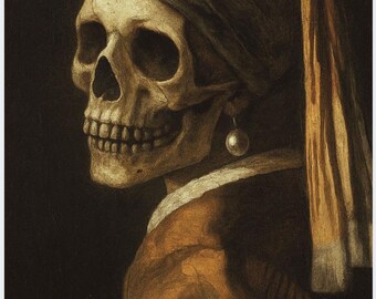 Spooky Art Prints: Haunted Mona Lisa, Van Gogh, Renoir (Digital Download)