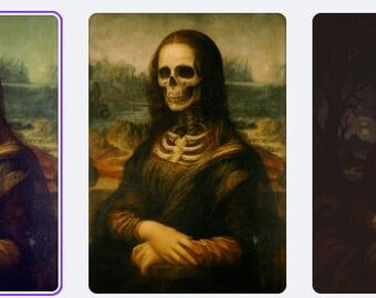 Spooky Art Prints: Haunted Mona Lisa, Van Gogh, Renoir (Digital Download
