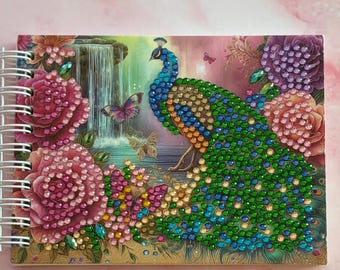 Pfau Diamant Malerei Notizbuch, Floral Journal