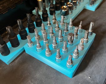 1/4 Bit Socket Holders | Magnetic | Fits a range of ratchet brands | Drawer Organiser | Toolbox Organiser