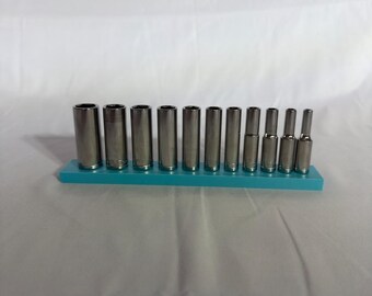 Halfords Advanced 1/4" Deep Socket Holder (Holds 11) | Magnetic Socket Organiser
