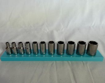 Halfords Advanced 1/4" Shallow Socket Holder (Holds 11) | Magnetic Organiser