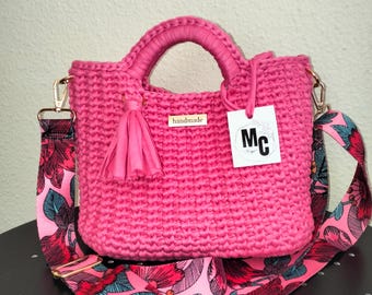 Bolso gehaakt roze