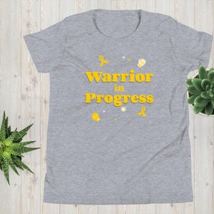 Kriegerin im Fortschritt Kinderkrebs-Stützkindheits-Krebs-Bewusstsein