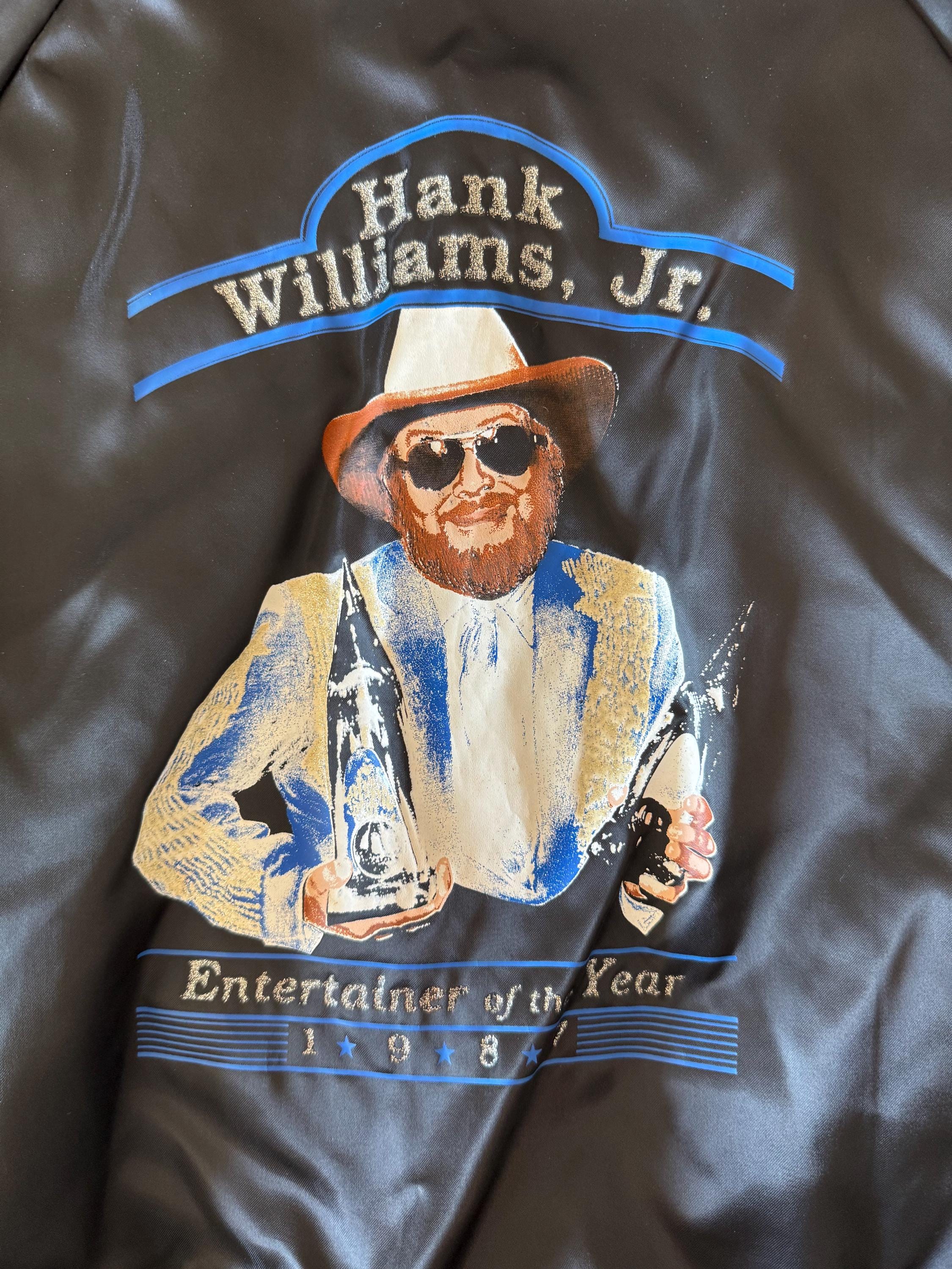 Hank Williams Jr. Entertainer of the Year Satin Jacket 1987 Men