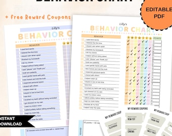 Tabla de comportamiento y tareas para niños, tabla de buen comportamiento, tabla de comportamiento infantil, seguimiento de comportamiento, hogar, aula, imprimible