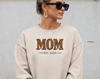 Gepersonaliseerd New Mom-sweater | Aangepast met datum, Moederdag, verjaardagscadeau