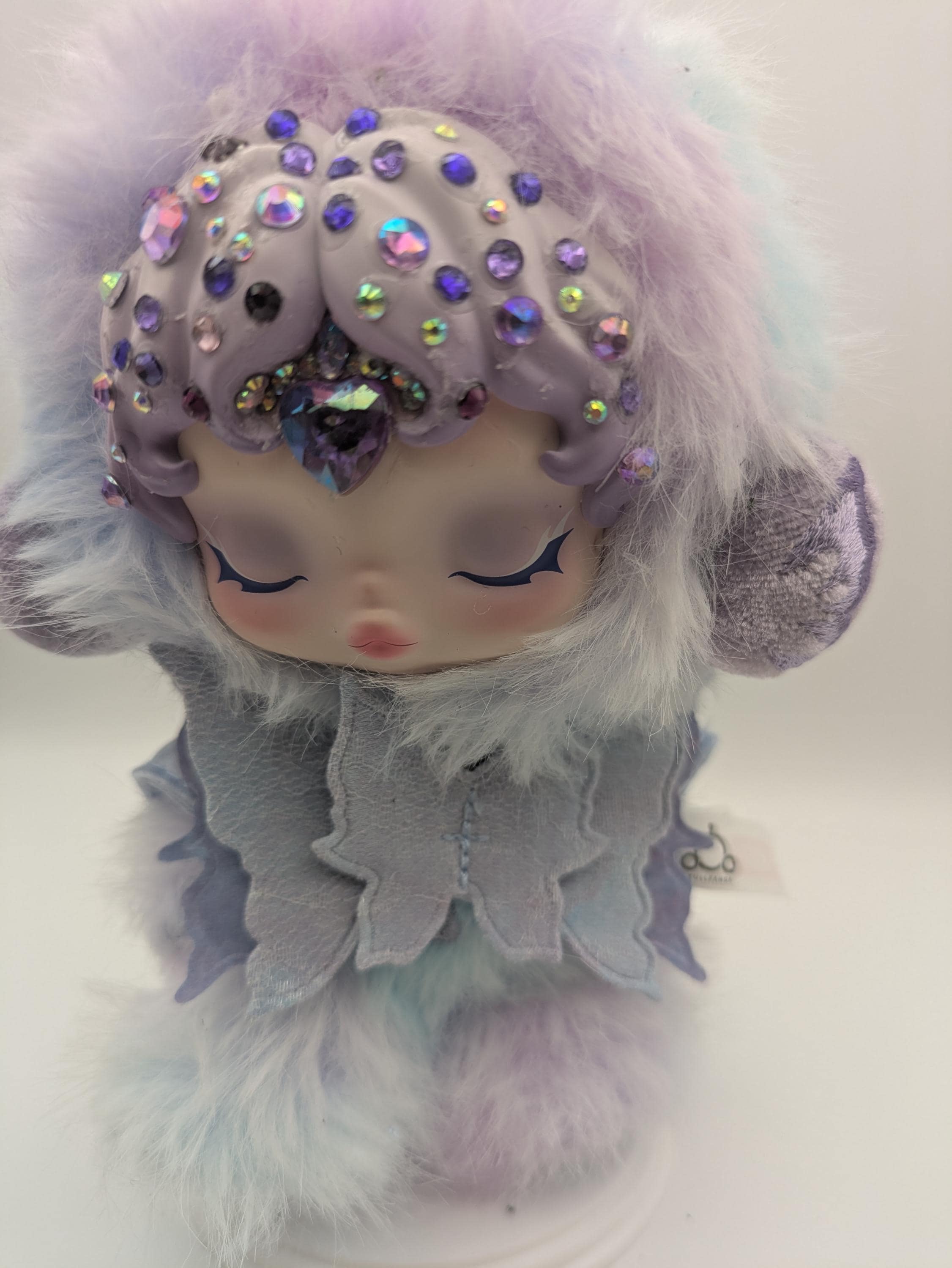 水晶デコ改造 SKULLPANDA 青色ドール キーホルダー 水晶デコ改造 SKULLPANDA 青色ドール キーホルダー SKULLPANDA POP