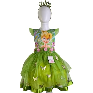 Tinker Bell Birthday Dress – Vestido de Campanita para Niñas, Fairy Princess Party Outfit
