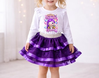 Custom Birthday Tutu Outfit – Personalized Sparkle Skirt & Shirt
