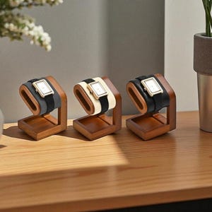 Wooden Watch Stand Holder – Solid Wood Minimalist Display Rack for Men’s & Women’s Watches, Modern Bracelet Organizer for Desk and Dresser