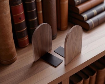 Fermalibri in legno personalizzati, fermalibri robusti con decorazioni intagliate su misura per scaffali e scrivanie, organizer per libri per bambini.