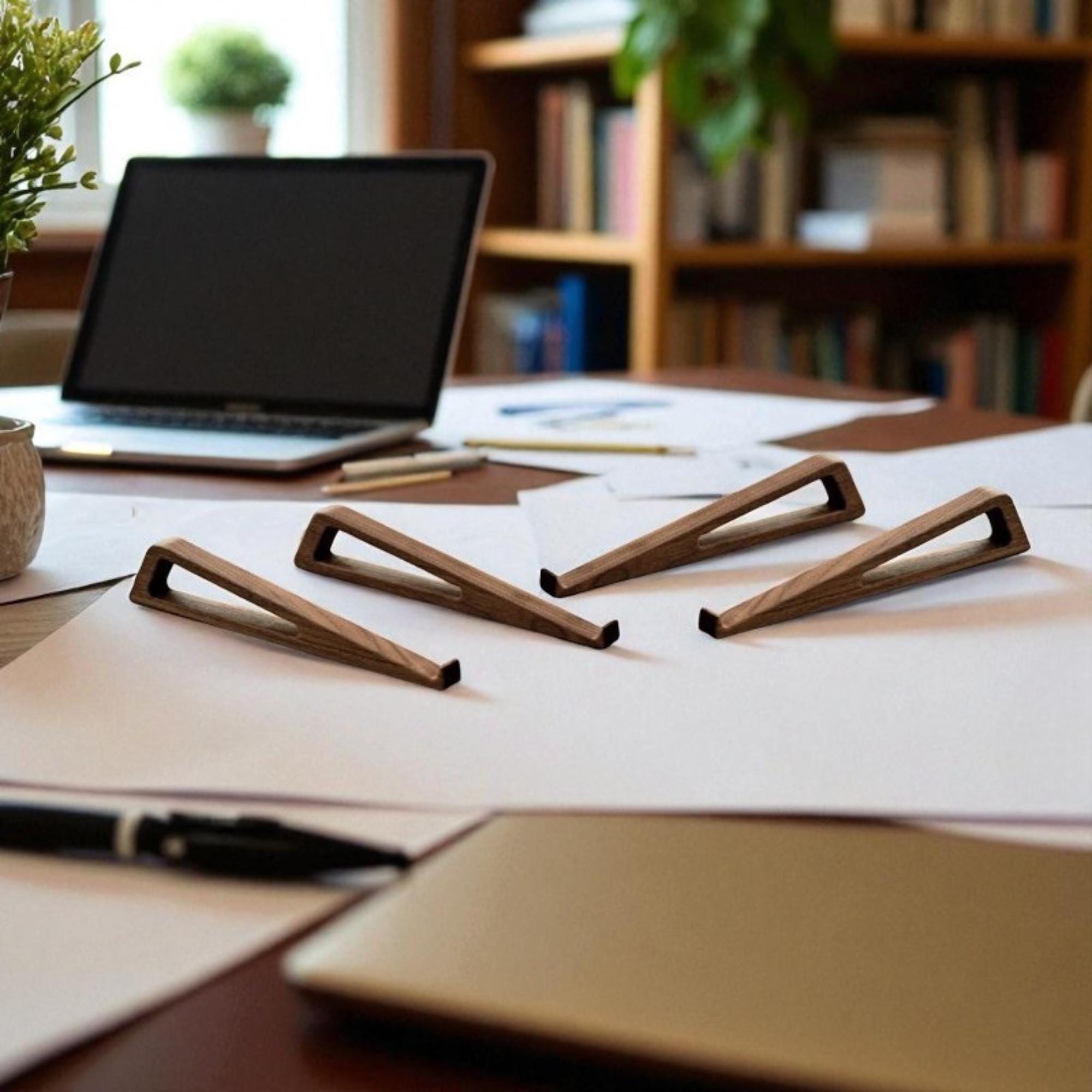 Wooden Laptop Riser for Desk – Ergonomic MacBook Stand, Adjustable ...