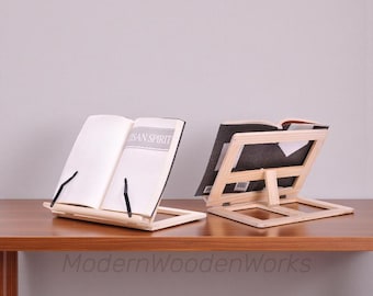 Wooden Book Stand adjustable book holder reading stand for laptop