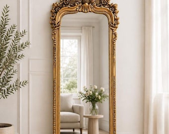 Oversized Gold Baroque Mirror 26.8” x 66.1” / 68x167cm Luxury Full Length Statement Mirror for Elegant Interiors
