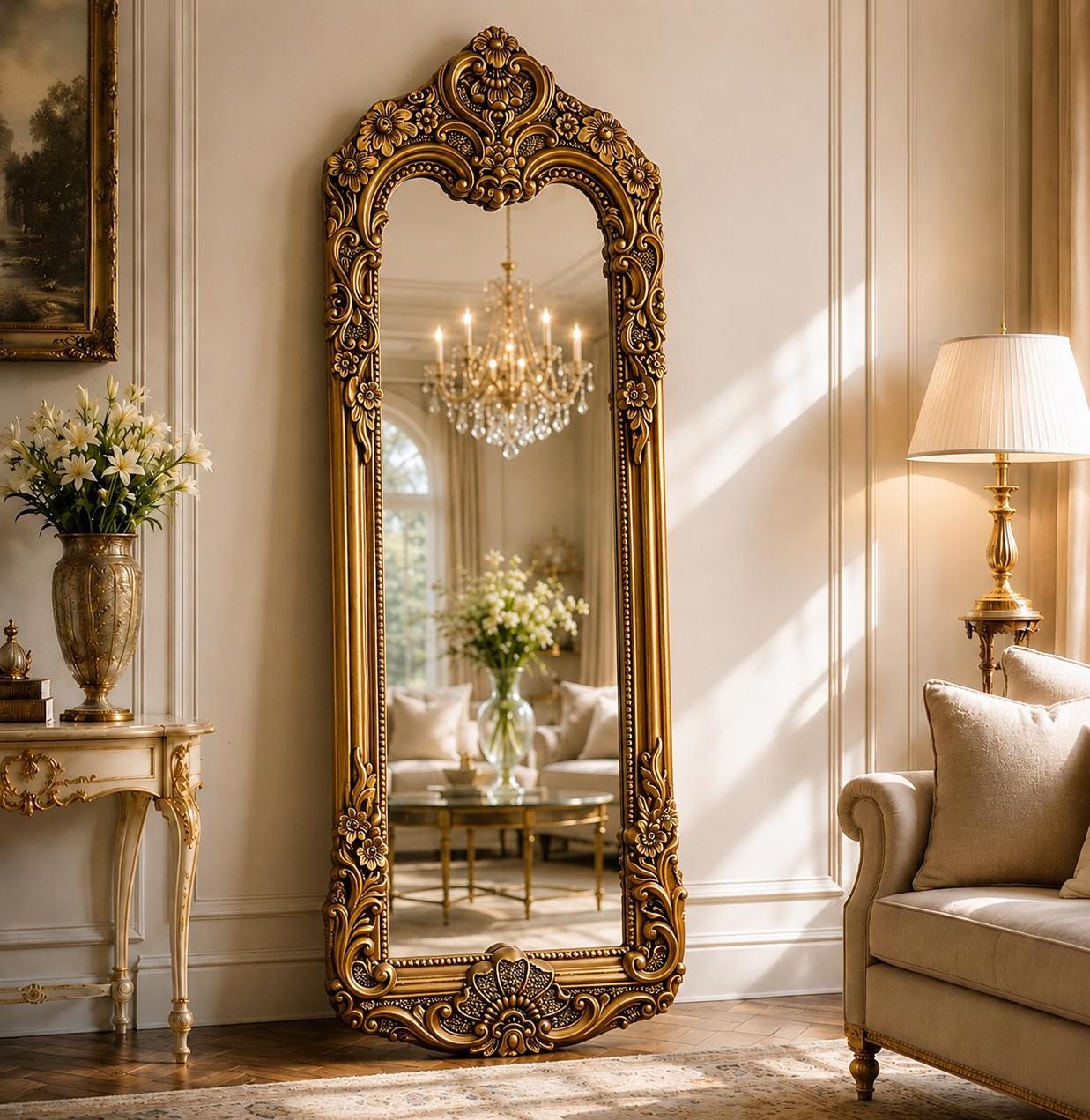Vintage gold mirrors