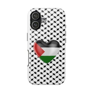 Palestina hjärta keffiyeh mönster mobilskal | Palestinsk flagga mobilskal