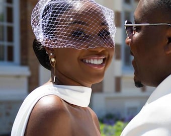 Registry Office Veil Pearl Birdcage Veil Headband Bridal Veiled Headpiece Headband Fascinator Civil Wedding Courthouse Headpiece