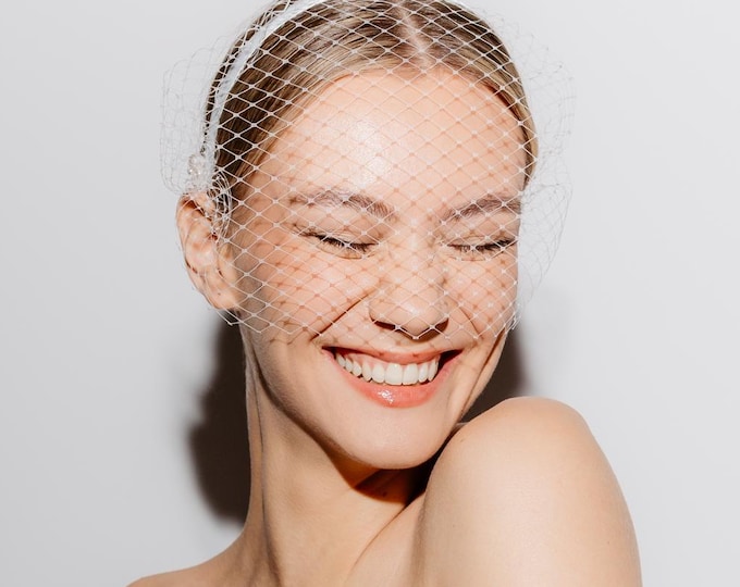 Birdcage Veil Headband Satin: Wedding Headband Veiled Fascinate Bridal Fascinator with Veil
