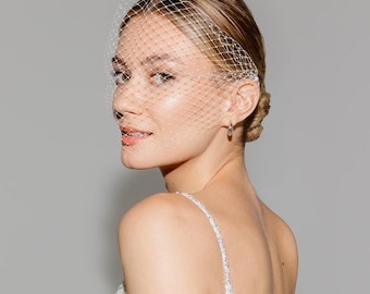 Birdcage Veil Short Bridal Face Veil Courthouse Wedding Guest Veil Civil Ceremony Veil Night Out